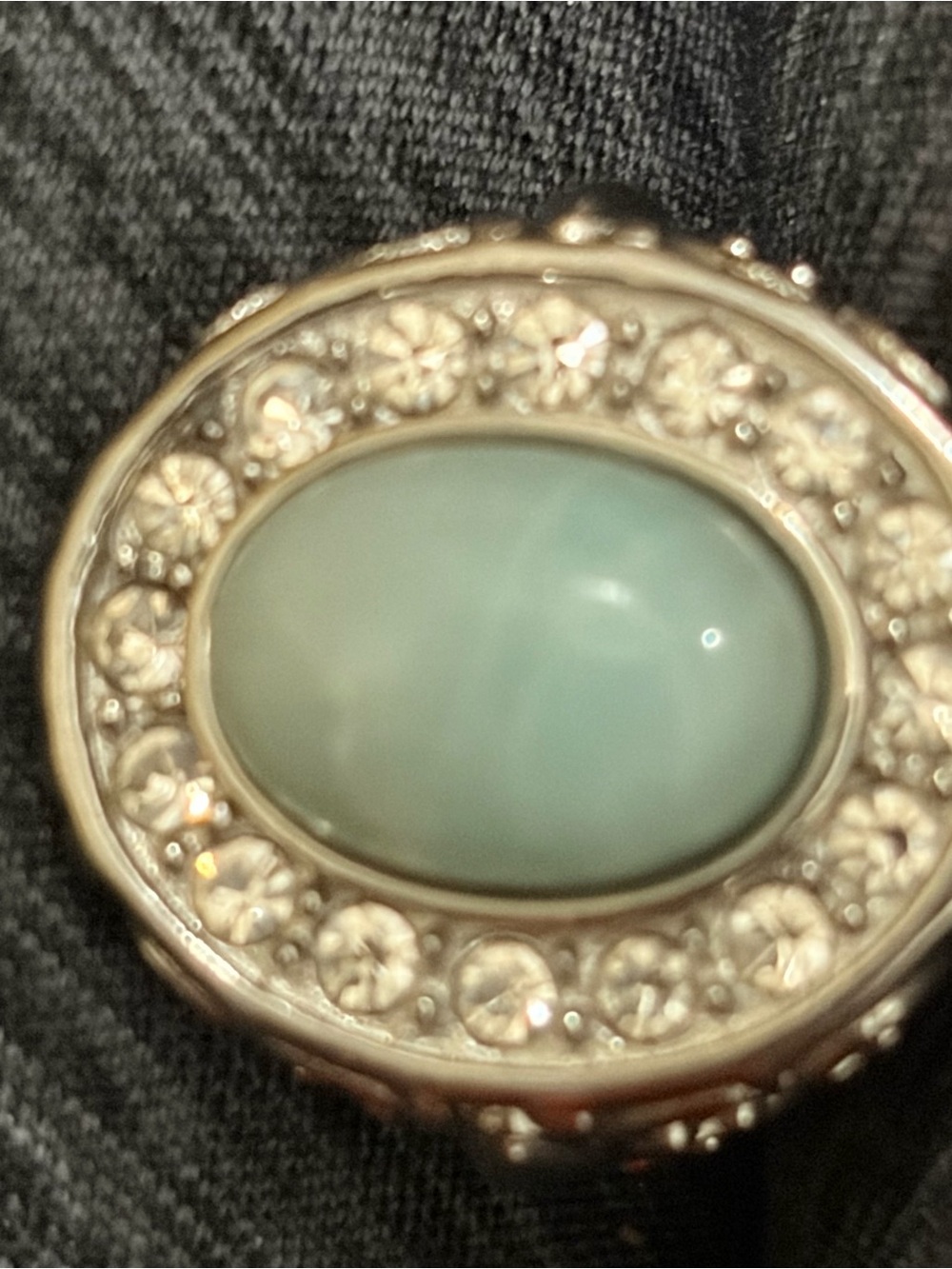 Howlite and Topaz Gemstone Ring in Platinum Bond.